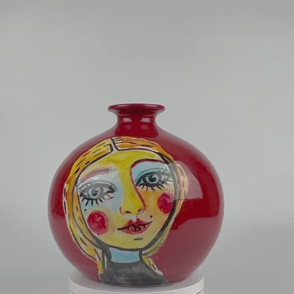 Vaso “Bionda su rosso”